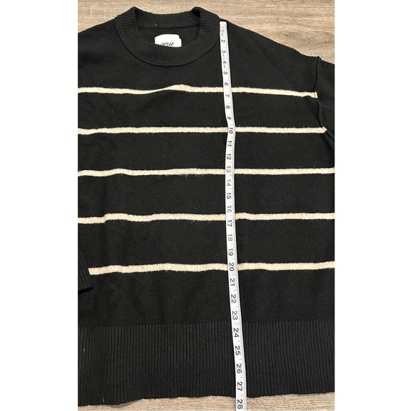 Aerie Womens Black White Striped Crewneck Oversized Knit Sweater Medium - Picture 5 of 8
